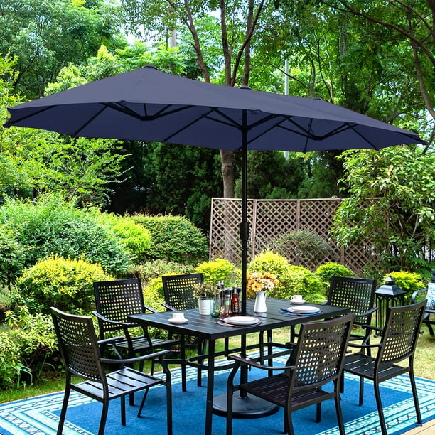 Summit Living 13ft DoubleSided Patio Umbrella Large Outdoor Table