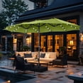 thumbnail image 1 of SUMMIT LIVING 15 FT Double-Sided Solar Patio Umbrella with Base Large Outdoor Umbrella with LED Solar Lights - Lime Green, 1 of 9