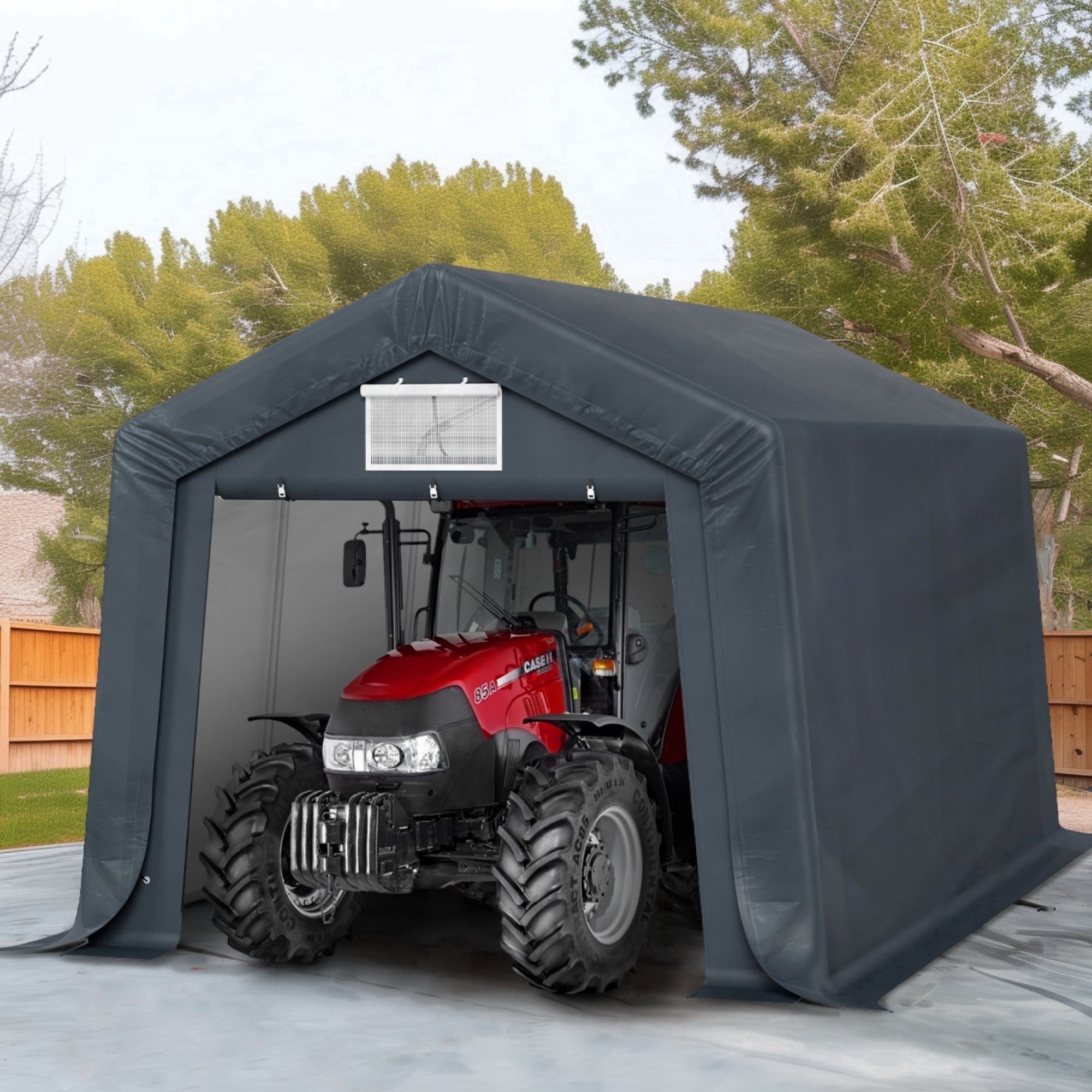 SUMMIT LIVING 15 x 10 ft Outdoor Portable Storage Shed, Garden