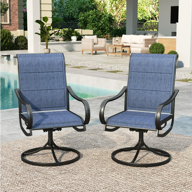 Summit Living 2-Piece High-Back Swivel Outdoor Dining Chairs