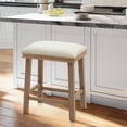 thumbnail image 1 of SUMMIT LIVING 24" Wood Bar Stool, Backless Counter Height Stool with Padded Seat for Kitchen Island, White, 1 of 8