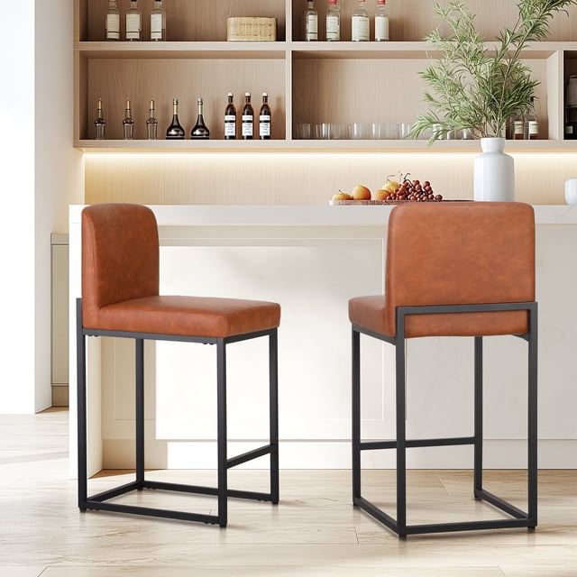 MF Studio 24 inch Bar Stools with Back Set of 2 for Kitchen Dining ...