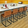thumbnail image 1 of SUMMIT LIVING 24 inch Bar Stools with Back Set of 4 for Kitchen Dining, Faux Leather Counter Stools, Brown, 1 of 8