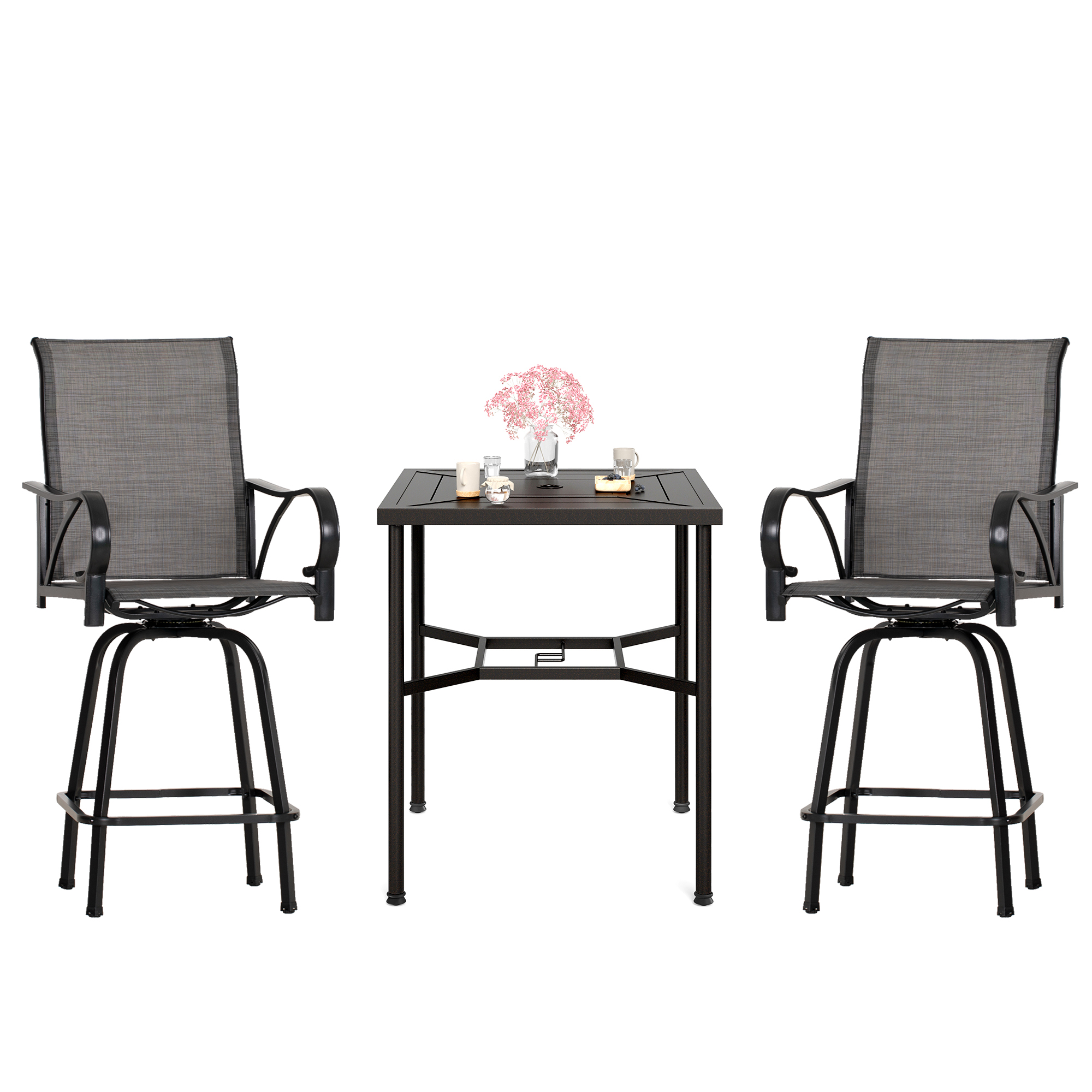 Mainstays Wentworth 3Piece High Outdoor Bistro Set, Seats 2
