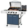 thumbnail image 1 of PHI VILLA 4 Burner Propane Gas Grill with Side Burner Stainless Steel BBQ Grill, Blue, 1 of 12