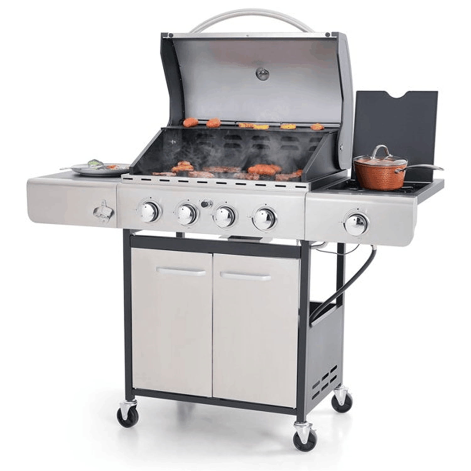 Summit Living 4 Burner Propane Gas Grill with Side Burner