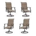 thumbnail image 1 of Summit Living 4-Piece Outdoor Metal Steel Dining Swivel Chairs, Textilene Patio High-Back Padded Rocking Chairs, Grayish-brown, 1 of 9