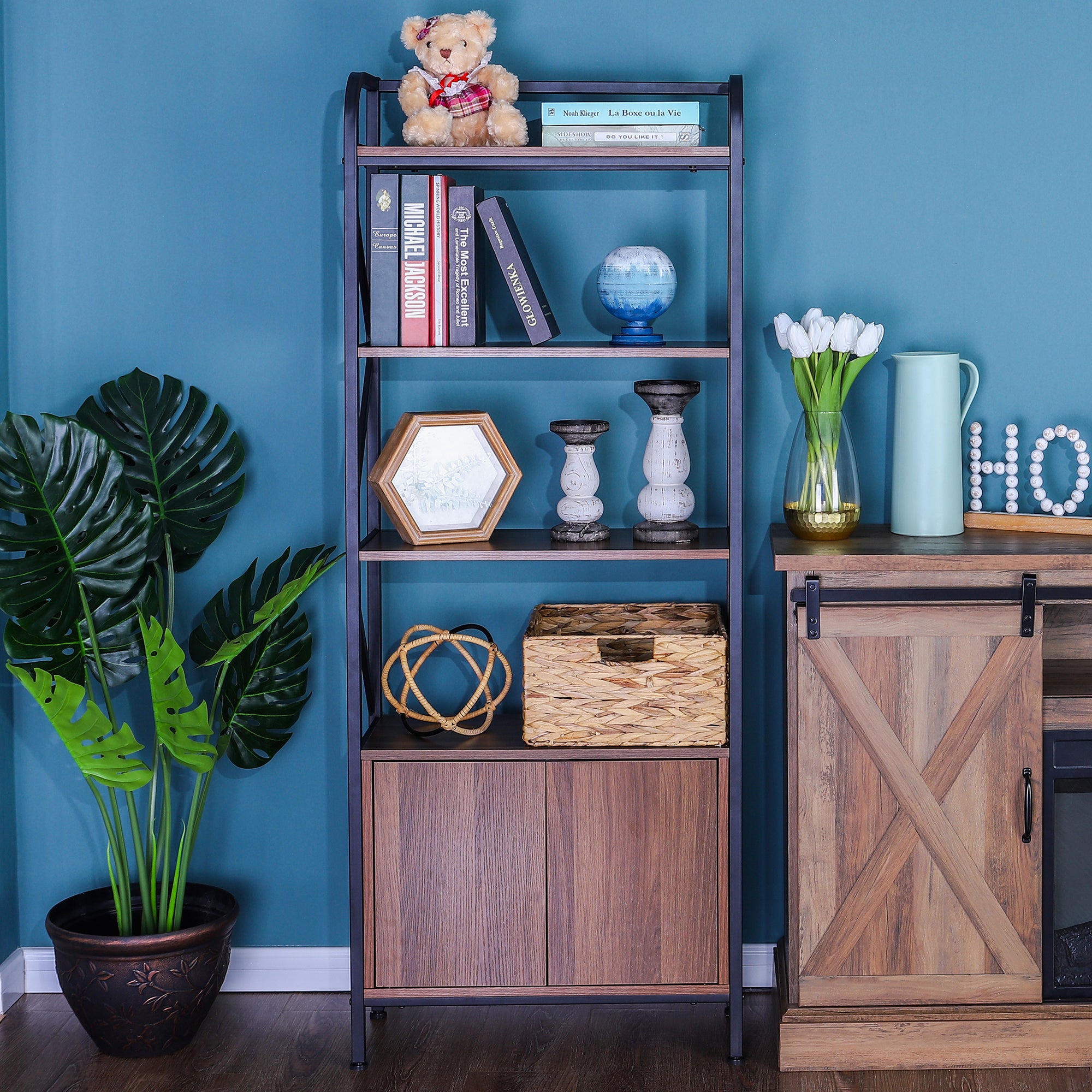 Abington Lane DoubleWide Bookshelf Provides a Stylish Look to Your