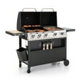 thumbnail image 1 of Summit Living 5-Burner Outdoor Propane Gas Grill and Griddle Combo BBQ Grill with Lid 54,000 BUT, 1 of 9