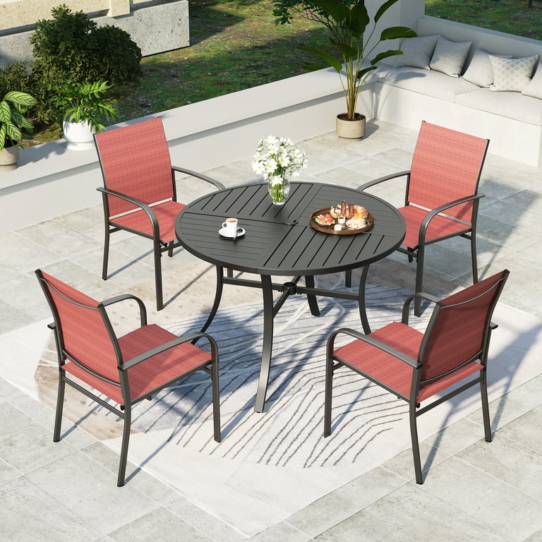 Summit Living 5-Piece Outdoor Patio Dining Set with Metal Steel