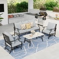 thumbnail image 1 of Summit Living 5 Seat Patio Conversation Set Metal Outdoor Furniture with Rocking Chair Sofa Gray, 1 of 8