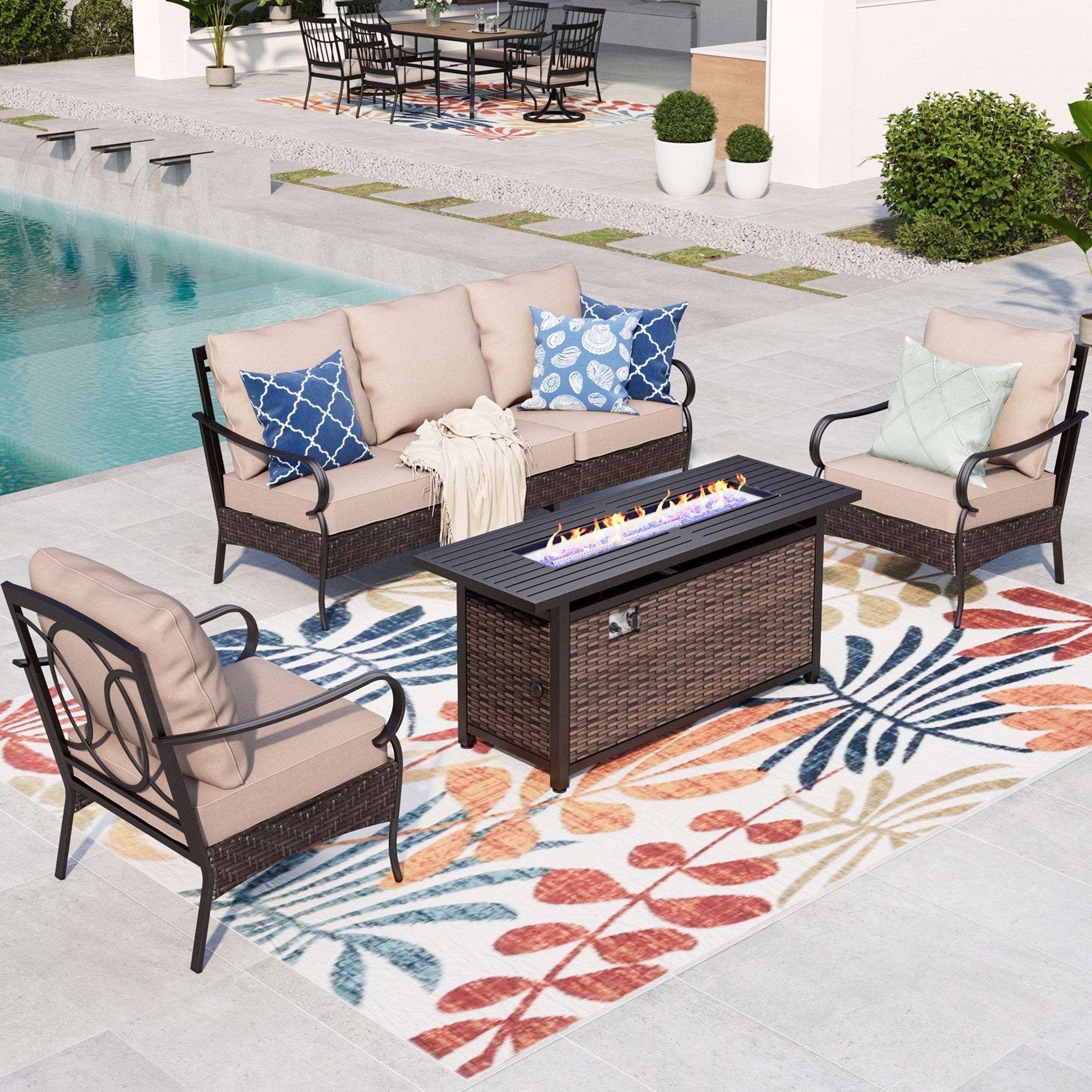 Conversation Set Home Depot Patio Furniture With Fire Pit Summit