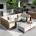 thumbnail image 1 of MF Studio 8-Piece Outdoor Conversation Set, Wicker Patio Furniture Set, U Shaped Sectional Sofa with 2 Ottomans, Beige, 1 of 10