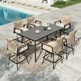 thumbnail image 1 of MF Studio 7-Piece Outdoor Patio Swivel Bar Set Dining Set, All-Weather Rattan Bar Height Table Set with Removable Cushions, 67” Rectangle Bar Table, 1 of 10