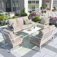 thumbnail image 1 of MF Studio 7-Seater Patio Conversation Set Metal Outdoor Furniture with Rocking Chair Sofa Beige, 1 of 12