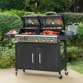Summit Living Gas & Charcoal Combo Grill 37,000 BTU Dual Fuel BBQ Grill with Side Burner