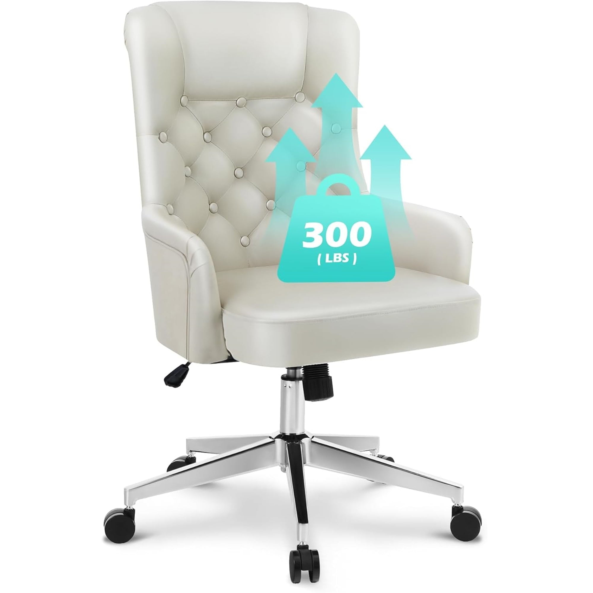 Summit Living High Back Ergonomic Office Chair, PU Leather Adjustable ...