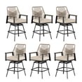 thumbnail image 1 of MF Studio Outdoor Bar Stool Set of 6, Swivel Counter Height Patio Chairs with Removable Cushion, All-Weather Rattan Rope Design for Patio, Garden, Kitchen, 1 of 9