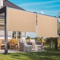 thumbnail image 1 of Summit Living Outdoor Patio Roller Sun Shade, Crank Operated Fabric Blind, Cordless Roll Up Shade, W 7 ft x H 8 ft, Beige, 1 of 8