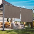 thumbnail image 1 of Summit Living Outdoor Patio Roller Sun Shade, Crank Operated Fabric Blind, Cordless Roll Up Shade, W 8 ft x H 6 ft, Coffee Color, 1 of 8
