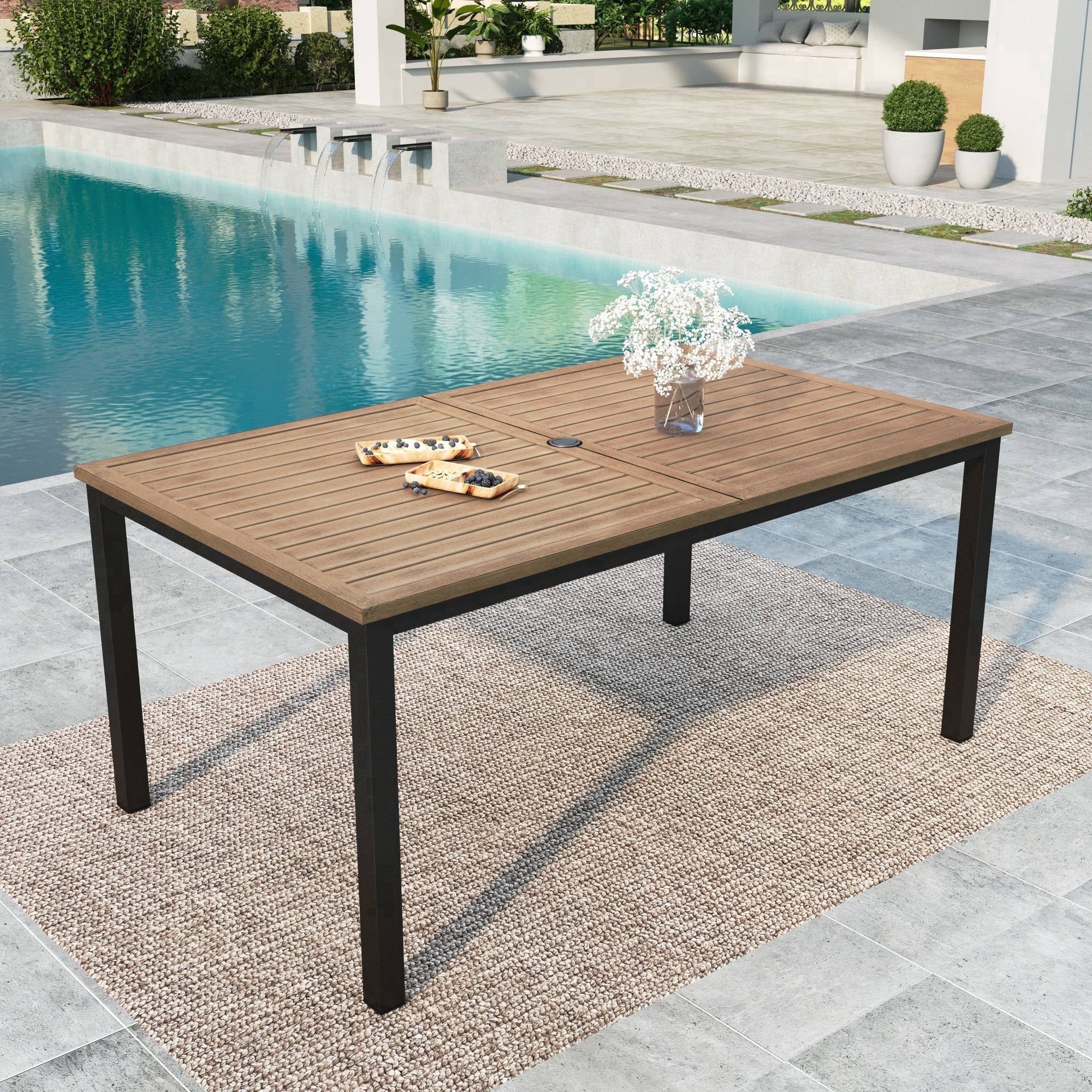 lime green umbrella patio JEAREY 9FT Outdoor Outdoor Table Umbrella with Push Button Tilt and Crank, Market Umbrella 8 Sturdy Ribs UV Protection Waterproof for Garden, Deck, Backyard, Pool (Apple Green) CorLiving 6.5-ft Steel Blue or outdoor living area manual-crank Canopy Color:Cast Silver