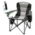 Summit Living Oversized Folding Camping Chair Heavy Duty Steel Frame Portable Padded Chairs with
