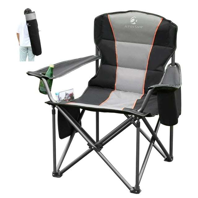 Summit Living Oversized Folding Camping Chair Heavy Duty Steel Frame