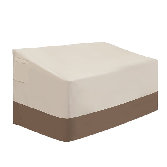 Summit Living Patio Furniture Cover 89''L x 34''W x 33''H Waterproof Outdoor Chair Sofa Loveseat Bench 600D Oxford Cover 2 Seater Beige & Brown