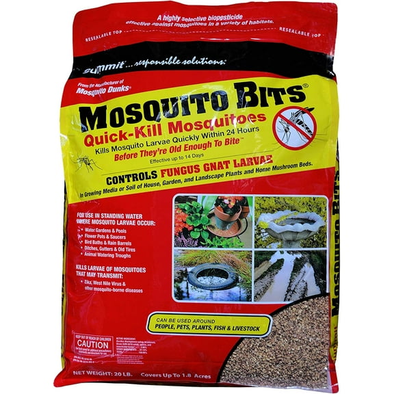 Summit Mosquito Bits, 20 lb, Quick-Kill Biological Control for mosquitos and fungus gnats