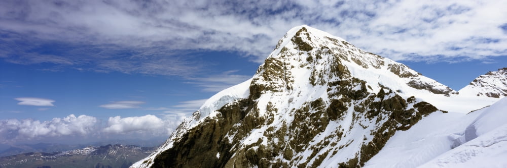 Summit Of Monch Mountain In Bernese Alps Canvas Art - Marc Jackson Design Pics (37 x 12)