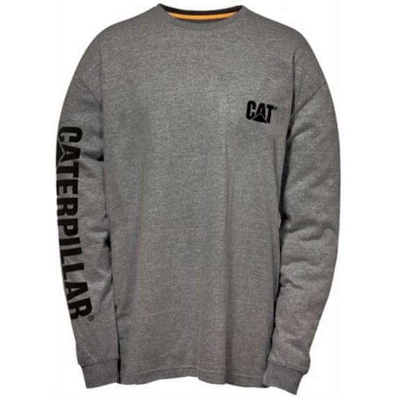 Summit Resource International CAT Long Sleeve Trademark T-Shirt, Dark Heather Gray - Large