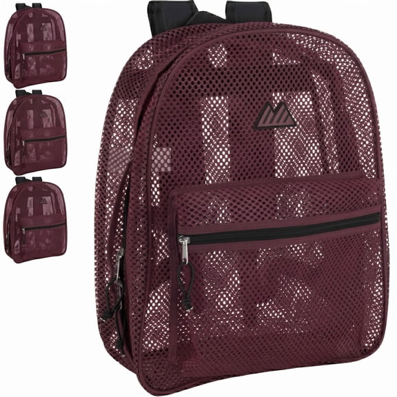 Summit Ridge 24 Pack Bulk 17" Mesh Backpacks for School Kids, Adults, Beach, and Travel (Purple)