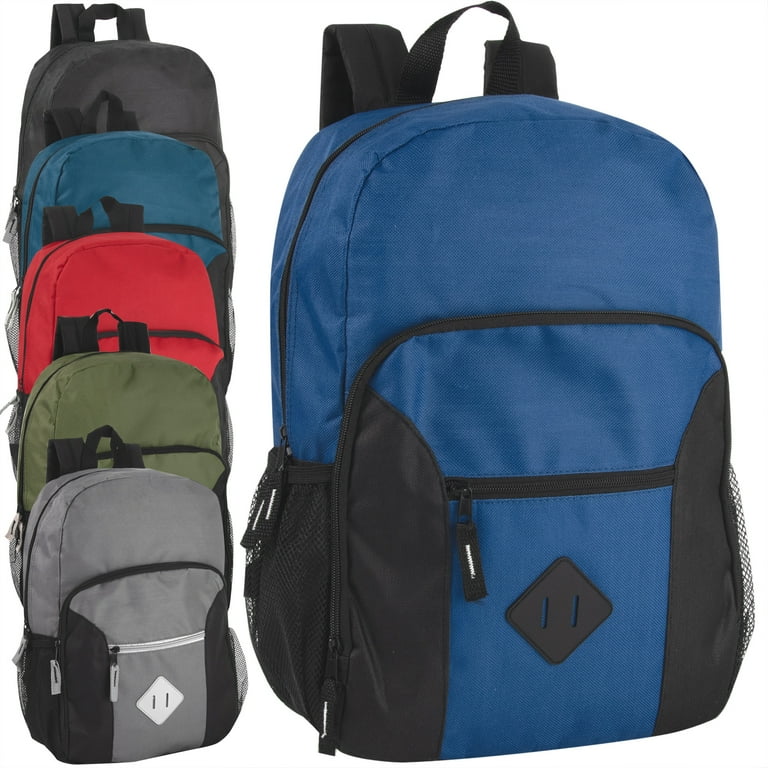 Summit Ridge 24 Pack of Bulk Wholesale Multi Pocket Multi Purpose Backpacks for Work School College Classrooms Charity and Homeless Donation in 6