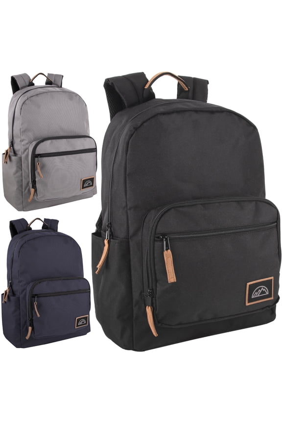 18 Inch Laptop Backpacks 24 Pack, Multipocket Vegan Leather Trim for Commute, Travel