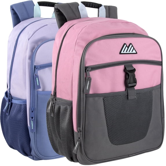 Summit Ridge 24 Pack Multi Mesh Pocket, Rubber Grip Handle 18 Inch Backpacks, Padded Shoulder Straps for Travel, Commute