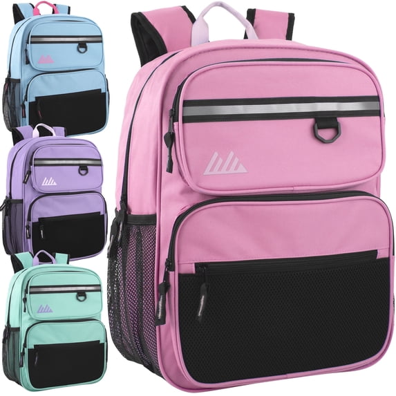 Summit Ridge 24 Pack Reflective Multipocket 17 Inch Backpacks, Padded Shoulder Straps for Travel, Commute