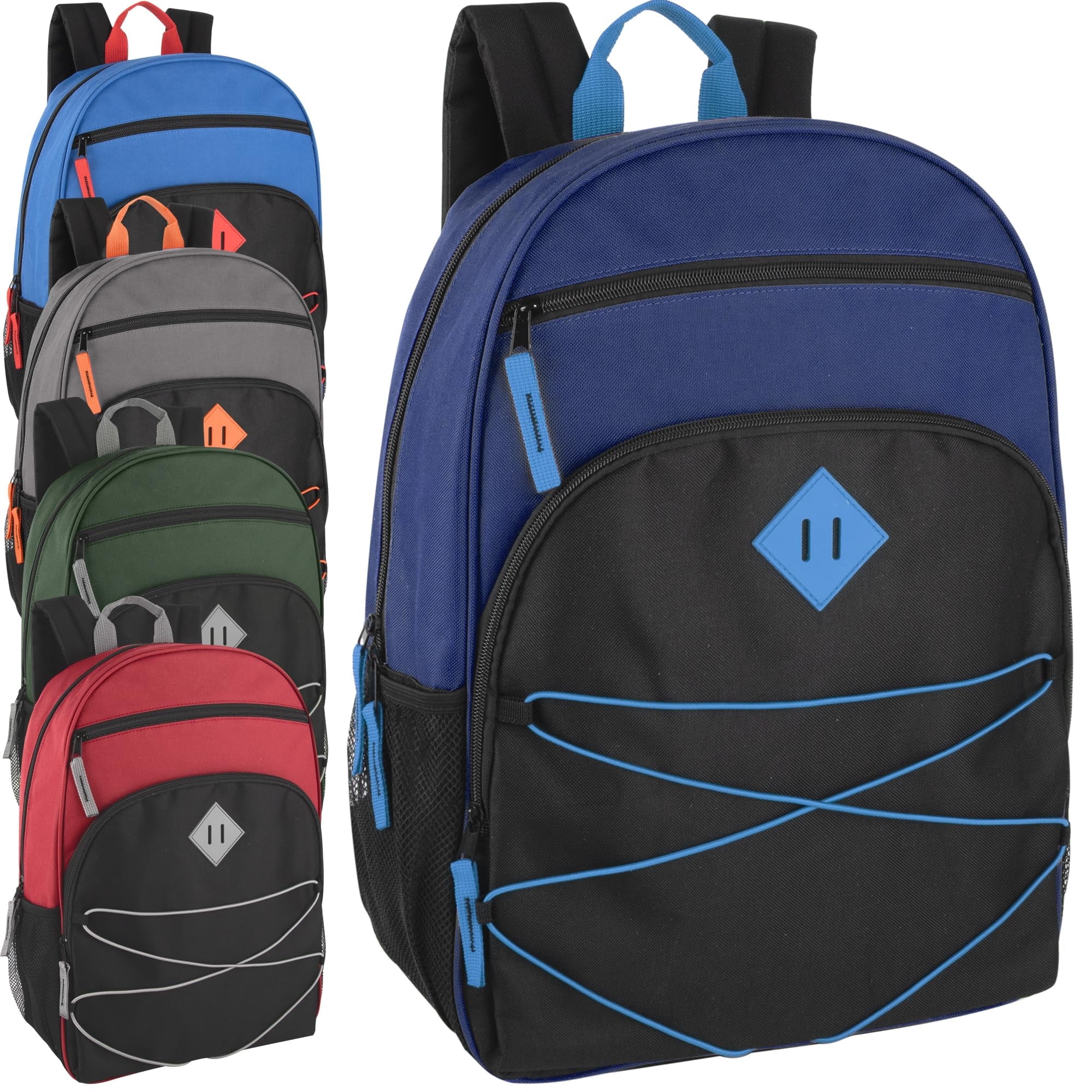 Summit Ridge 24 Pack of Two Tone Multipocket Bungee Cord Backpacks in ...