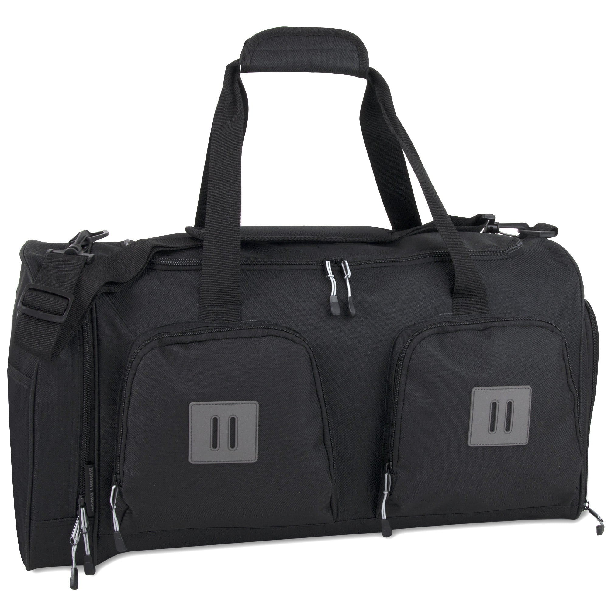 Summit Ridge 22"L Duffel Bag 38 Liter Capacity for Gym Clothes, Sports Equipment, Towels, Sneakers, Travel, Commute in Black