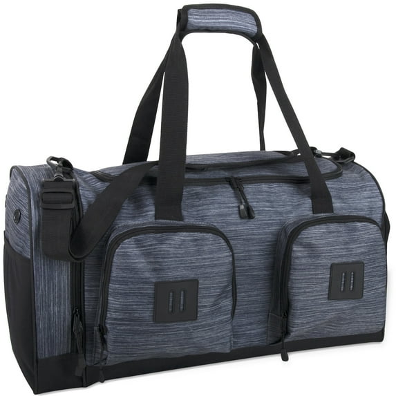 Summit Ridge 22"L Duffel Bag 38 Liter Capacity for Gym Clothes, Sports Equipment, Towels, Sneakers, Travel, Commute in Navy Blue