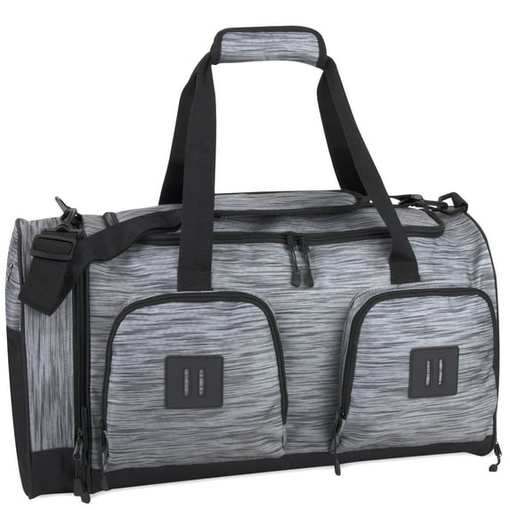 Summit Ridge 22"L Duffel Bag 38 Liter Capacity for Gym Clothes, Sports Equipment, Towels, Sneakers, Travel, Commute in Gray