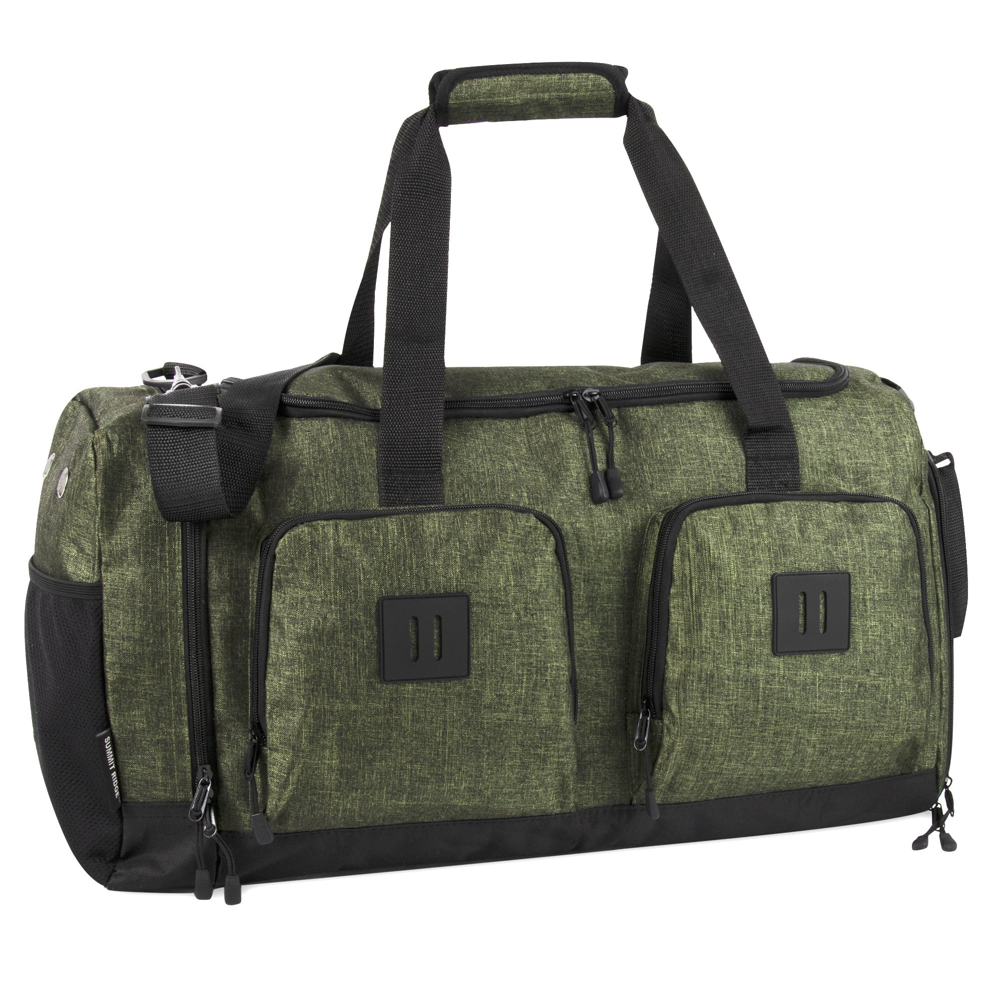 Summit Ridge 22"L Duffel Bag 38 Liter Capacity for Gym Clothes, Sports Equipment, Towels, Sneakers, Travel, Commute in Hunter Green