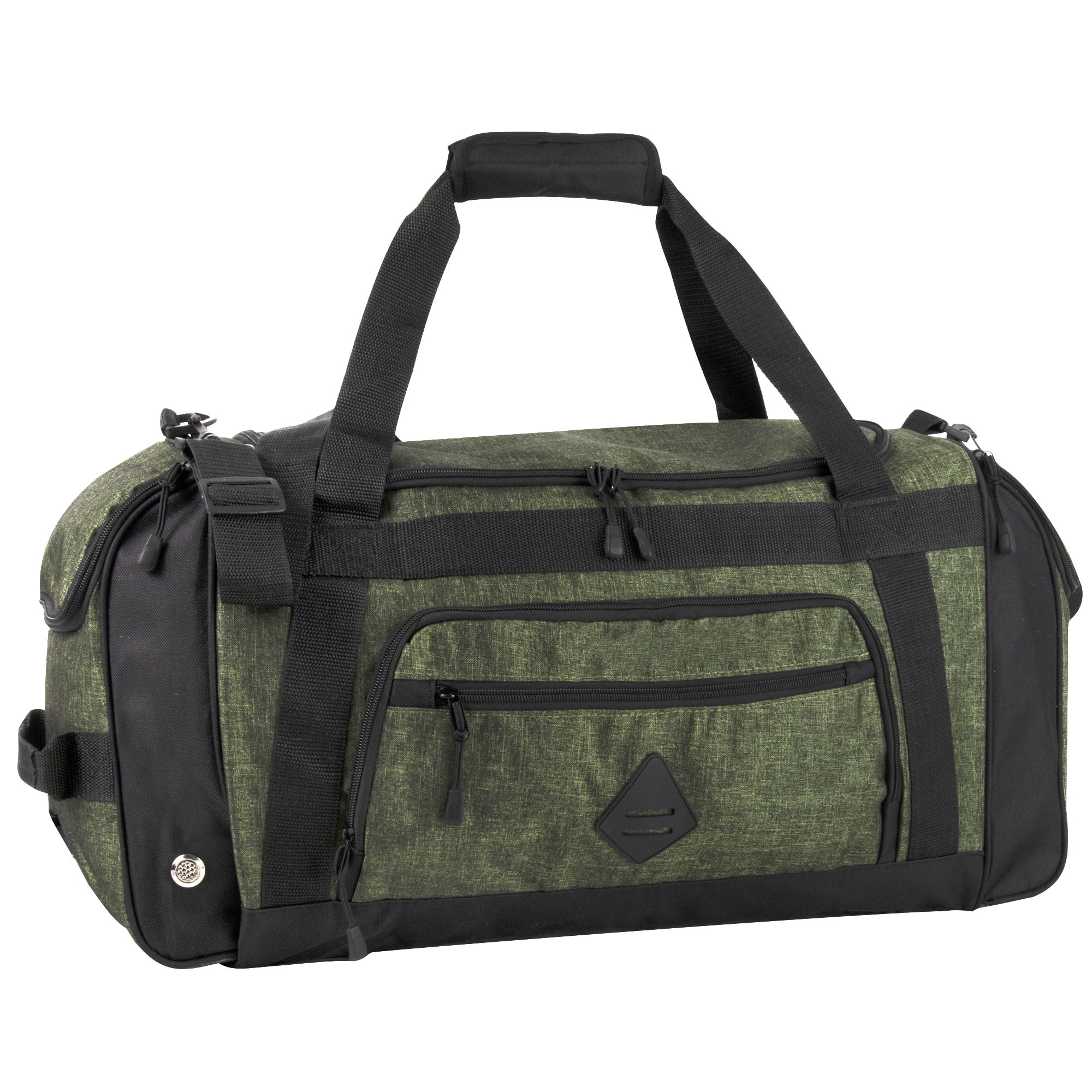 Summit Ridge 24"L Duffel Bag 42 Liter Capacity for Gym Clothes, Sports Equipment, Towels, Sneakers, Travel, Commute in Hunter Green