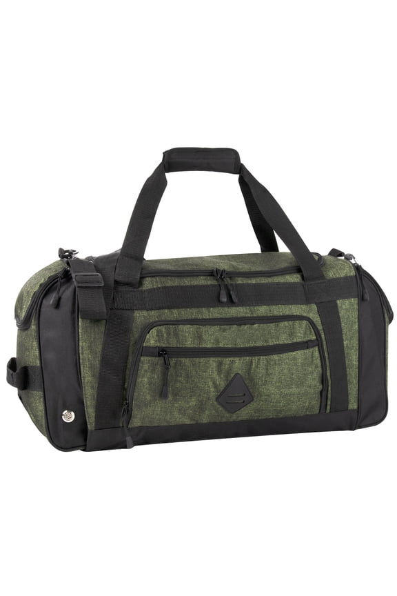 24"L Duffel Bag 42 Liter Capacity for Gym Clothes, Sports Equipment, Towels, Sneakers, Travel, Commute in Hunter Green