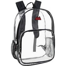 Summit Ridge Waterproof Clear Backpack with Water Bottle Holder Stadium Approved Heavy Duty Clear Backpack Quality See Through Bag - Black