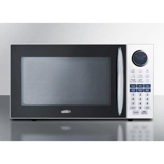 Summit SM1102WH 1 cu. ft. Capacity Full-Sized Microwave Oven With Multiple Power Levels; End of Cycle Ring; Rotary Turntable; and One-Touch Auto Cook Menu in White