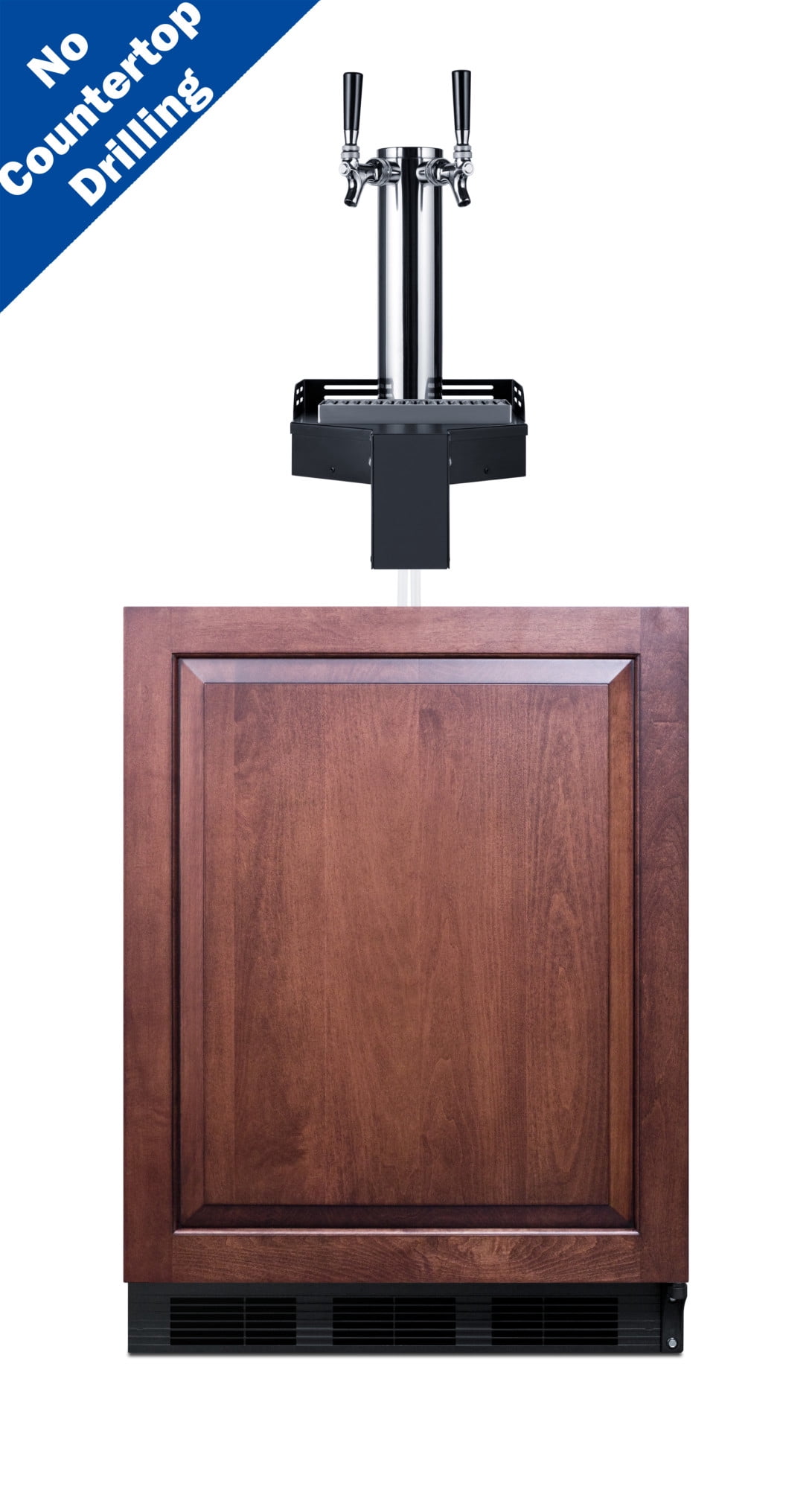 Summit Sbc58bliffltwada 24" Wide 5.8 Cu. Ft. Panel Ready Built-In Double Tap Kegerator -