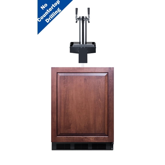 Summit Sbc58bliffltwada 24" Wide 5.8 Cu. Ft. Panel Ready Built-In Double Tap Kegerator -