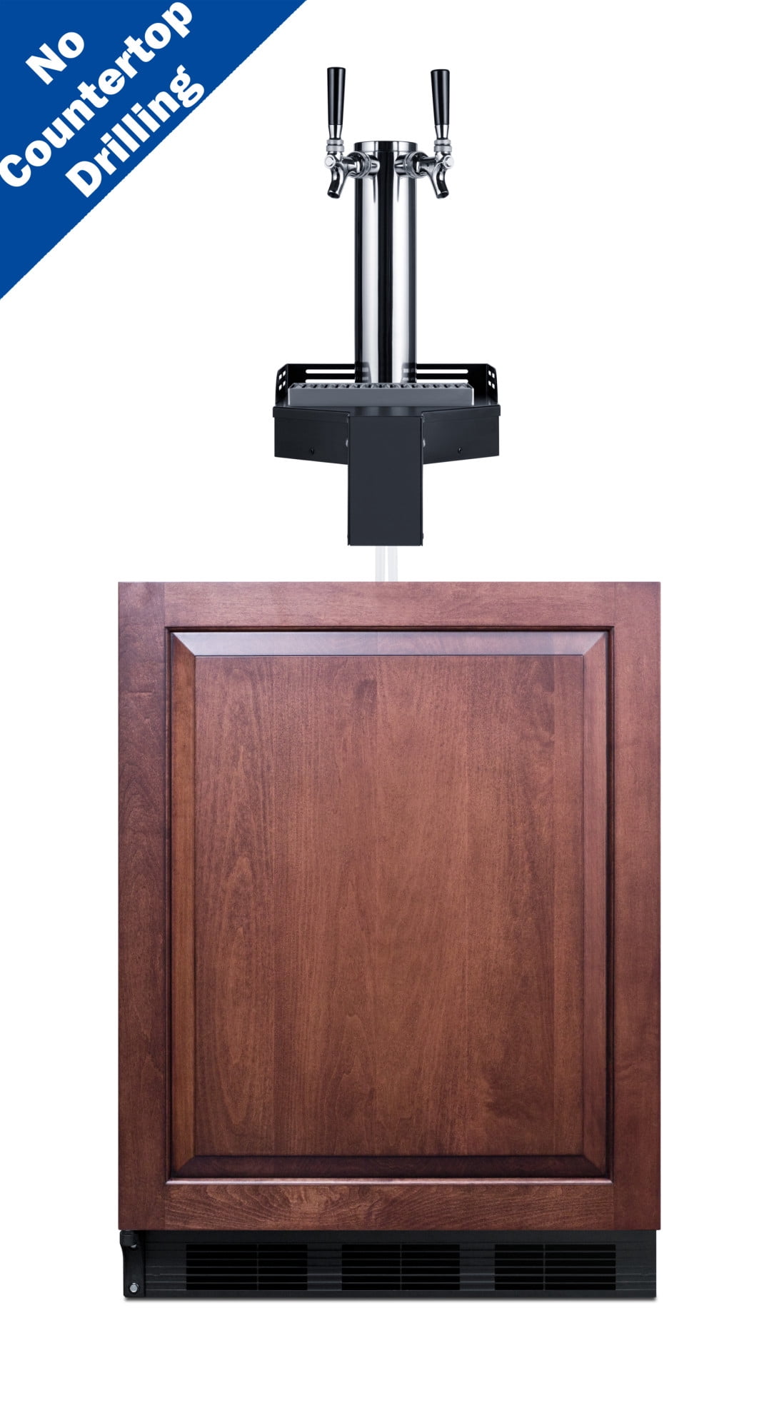 Summit Sbc58bliffltwadalhd 24" Wide 5.8 Cu. Ft. Panel Ready Built-In Double Tap Kegerator