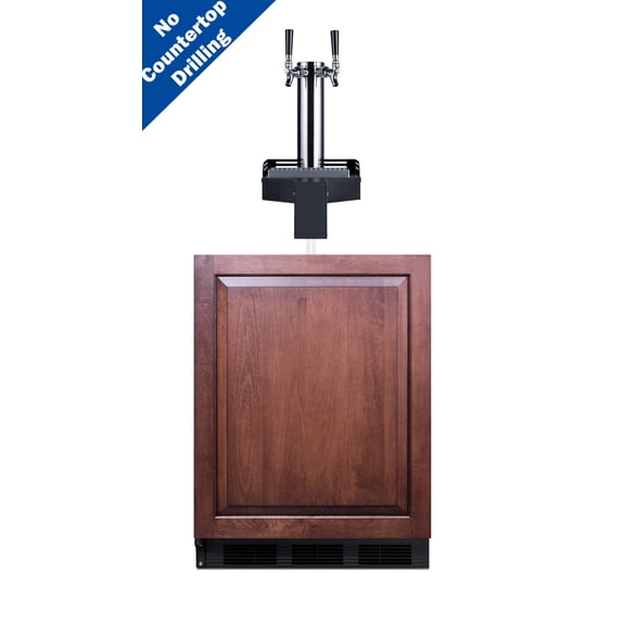 Summit Sbc58bliffltwadalhd 24" Wide 5.8 Cu. Ft. Panel Ready Built-In Double Tap Kegerator