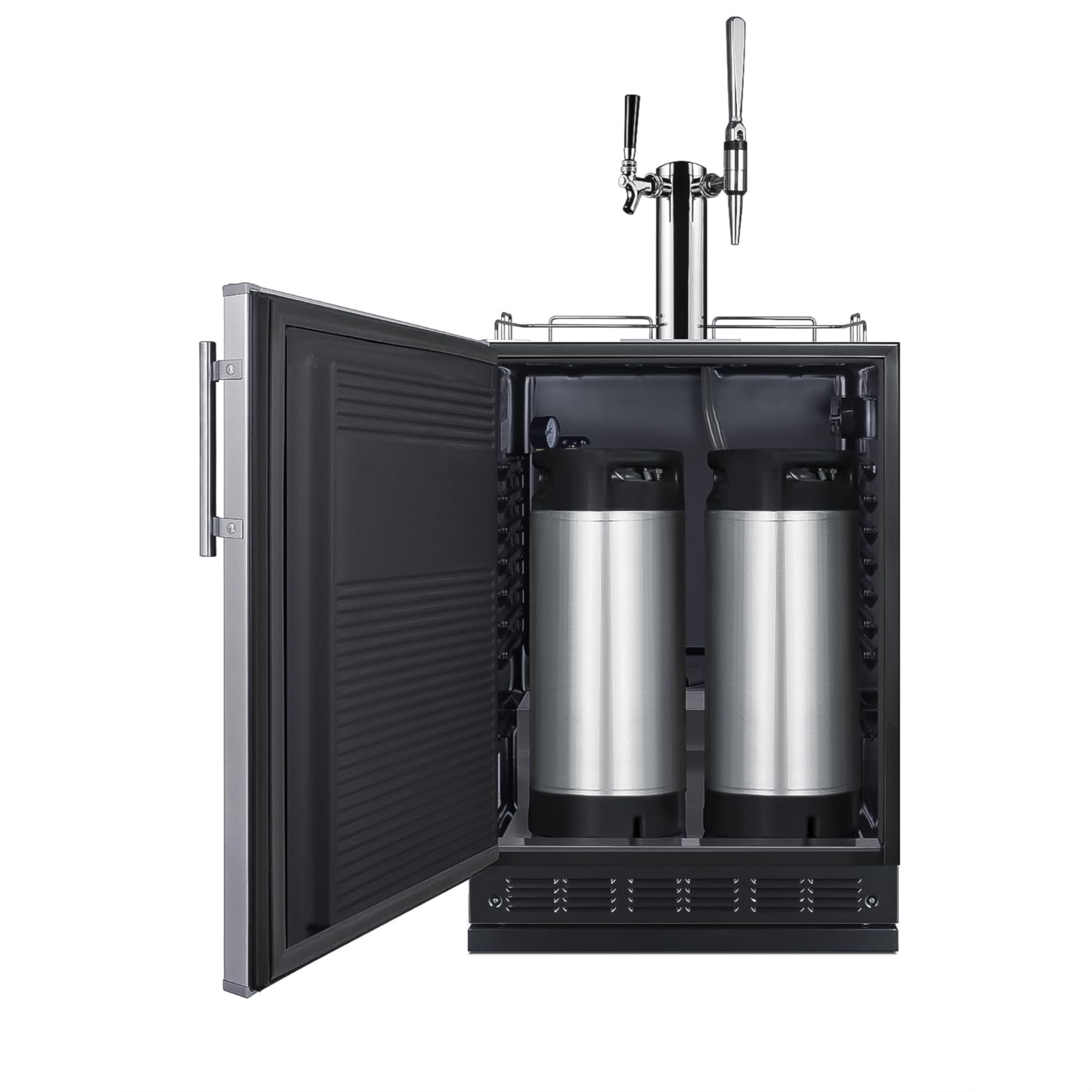 Summit Sbc7brcm2lhd 24" Wide 5.3 Cu. Ft. Free Standing Double Tap Coffee Kegerator -
